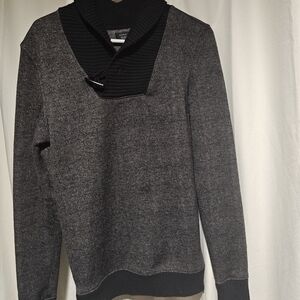 Zara Black and Gray Knit Sweater